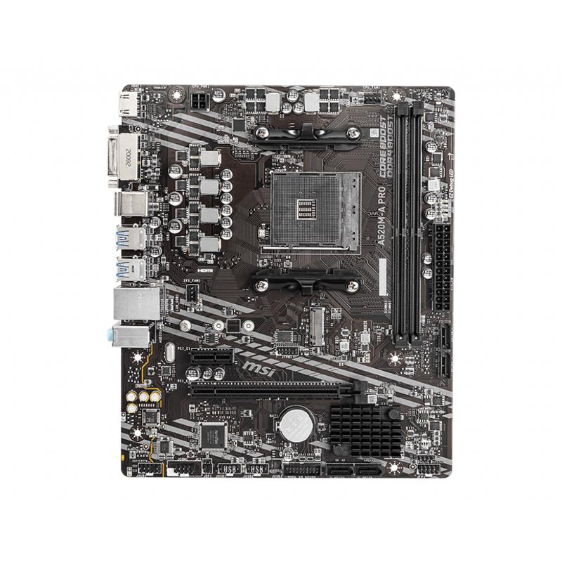 MSI A520M-A PRO DDR4 4600MHZ 1XHDMI 1XDVI 1XM.2 USB 3.2 MATX AM4 (AMD AM4 5000/4000 /3000 SERİSİ İLE UYUMLU)