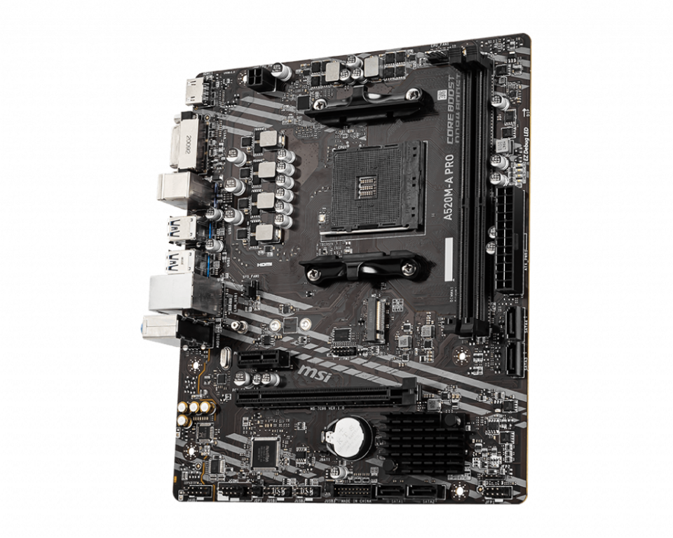 MSI A520M-A PRO DDR4 4600MHZ 1XHDMI 1XDVI 1XM.2 USB 3.2 MATX AM4 (AMD AM4 5000/4000 /3000 SERİSİ İLE UYUMLU)
