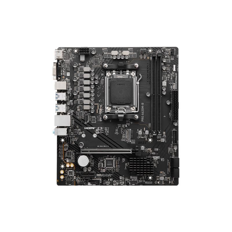 MSI PRO A620M-B DDR5 6800MT/S 1XVGA 1XHDMI 1XM.2 USB3.2 MATX AM5 (AMD AM5 9000/8000/7000 SERİLERİ İLE UYUMLU)