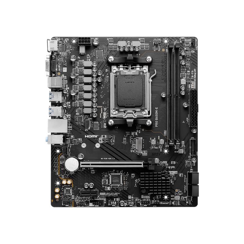 MSI PRO B650M-E DDR5 6800MHZ 1XVGA 1XHDMI 1XM.2 USB 3.2 MATX AM5(AMD AM5 9000/8000/7000 SERİLERİ İLE UYUMLU)